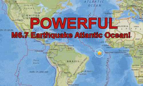 MAJOR 6.7 EARTHQUAKE IN ATLANTIC OCEAN; U.S. Tsunami Buoys